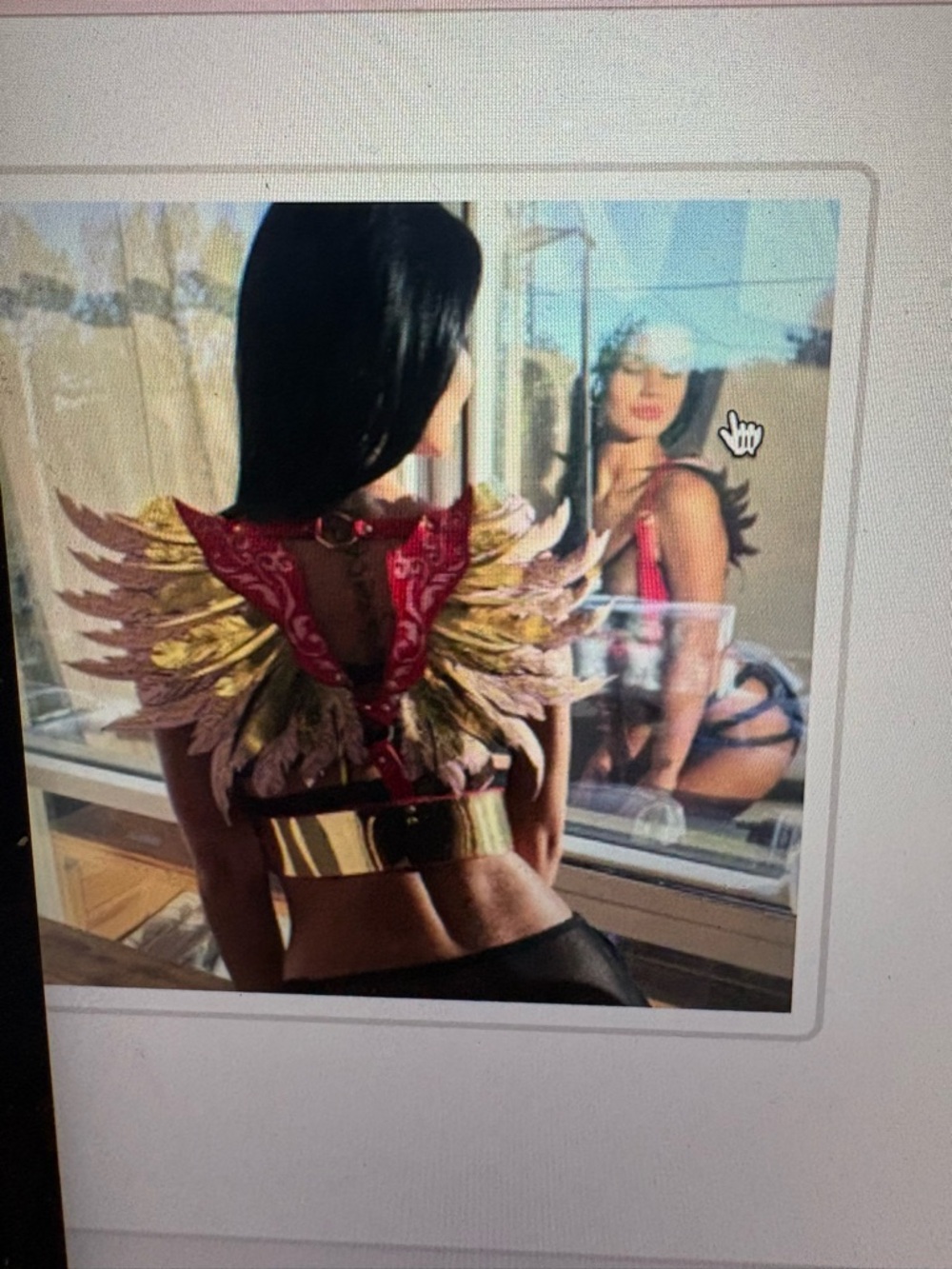 Coachella leather wings genuine Feathered Wingback Harness with Metallic Accents